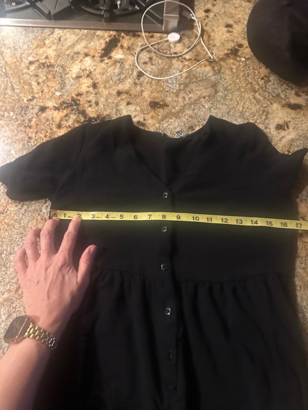 ASOS Design Woman’s Black Small Jumpsuit Size 6 Button Up Wide Leg Short Sleeve - Picture 7 of 8